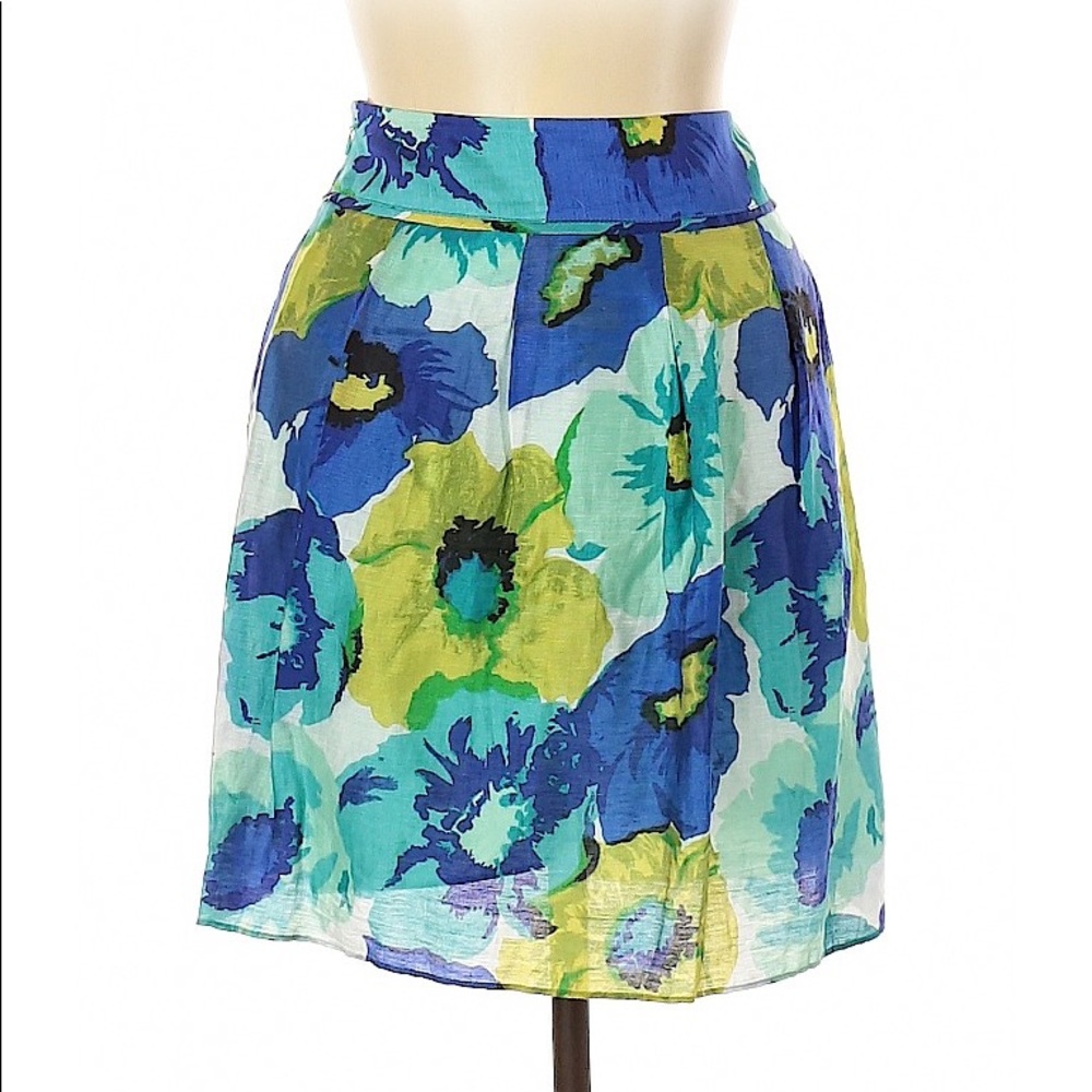 LOFT Petite Blue Floral Skirt